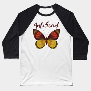 Antisocial Butterfly Baseball T-Shirt